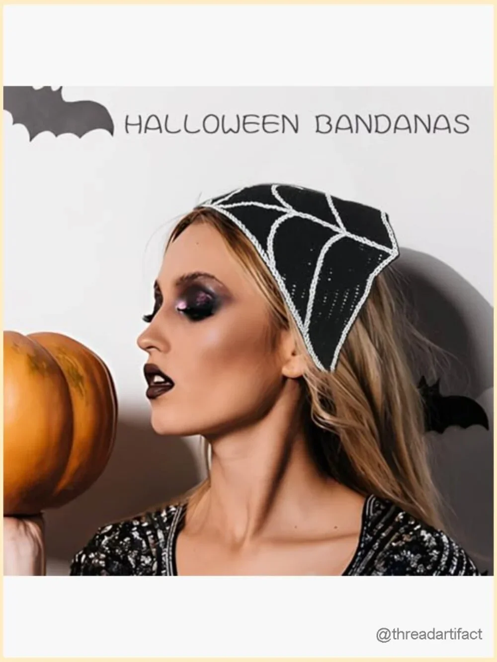 Skull Headbands Crochet Bandanas Gothic Head Scarf Hair Accessories